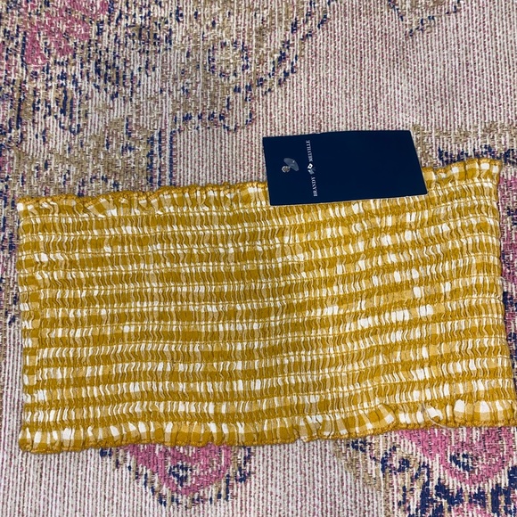 Brandy Melville Yellow and white tube crop top - Picture 5 of 5